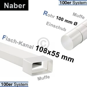 Kanal 100erF Naber 1m, 108x55mm Mit Muffe 4011005 4 Kanal 100erF Naber 1m, 108x55mm Mit Muffe 4011005 - Image 2